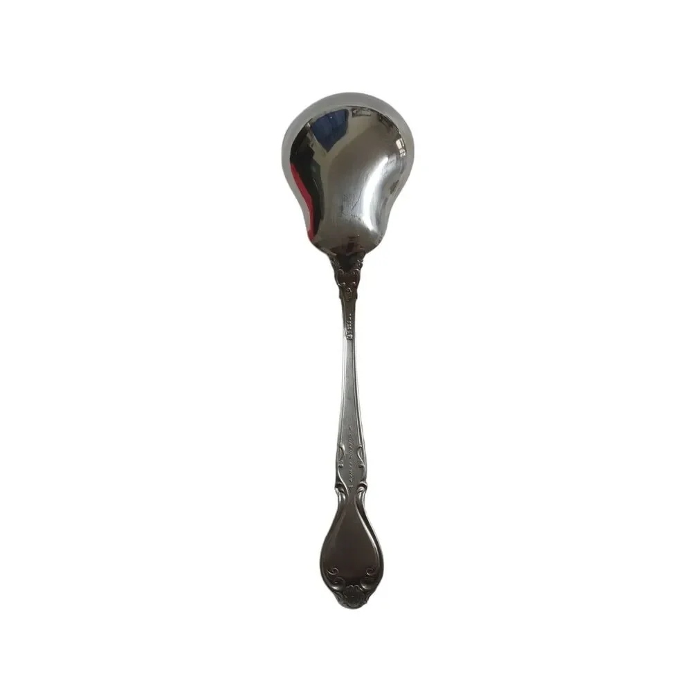 Vintage 70s Lyons Queens Fancy Sugar Spoon Stainless Steel 6